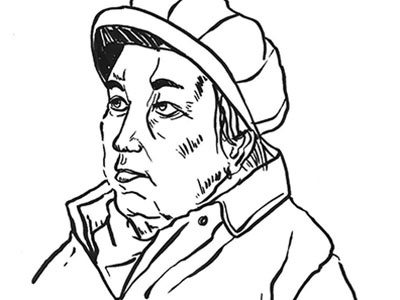 Woman on Train illustration sketch