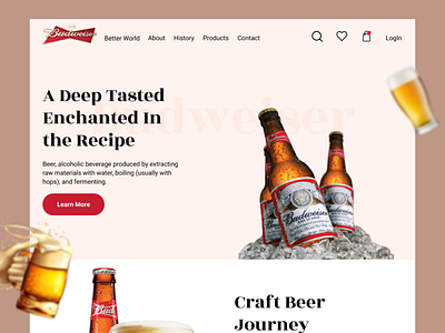 Budweiser Home page redesign typography ui ui ux uidesign ux uxui