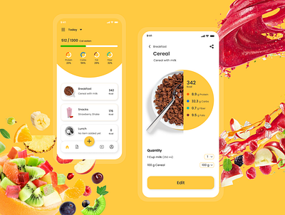 Calorie management app app design branding design graphic design illustration logo typography ui ui ux uidesign ux uxui web design