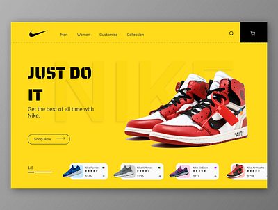 Nike Homepage Design app design branding design illustration logo typography ui ui ux uidesign ux ux design uxui web design