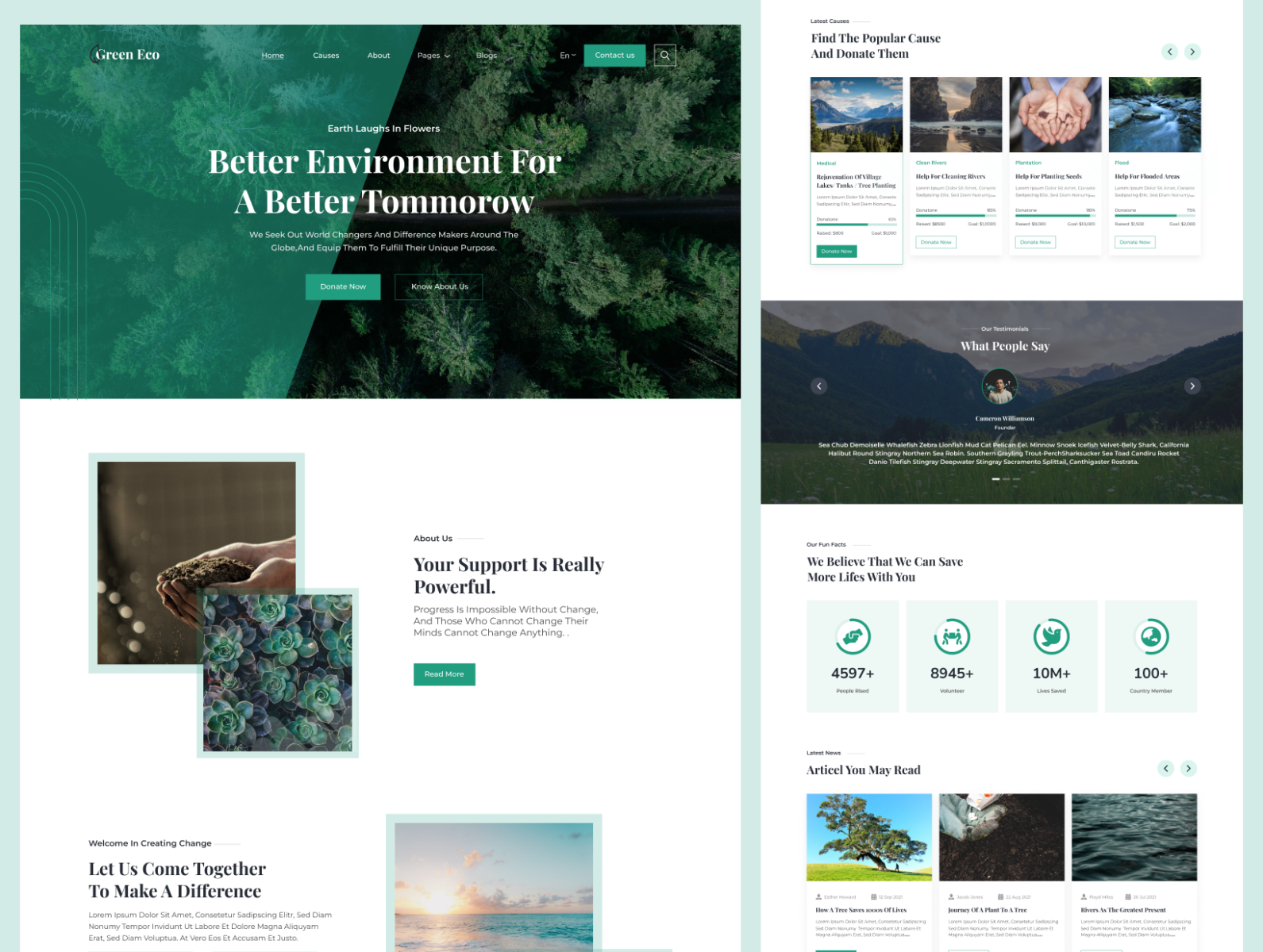 Environment NGO Homepage by Aali Verma on Dribbble