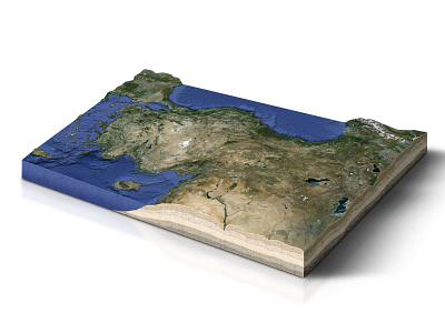 Topographic Map of Turkey