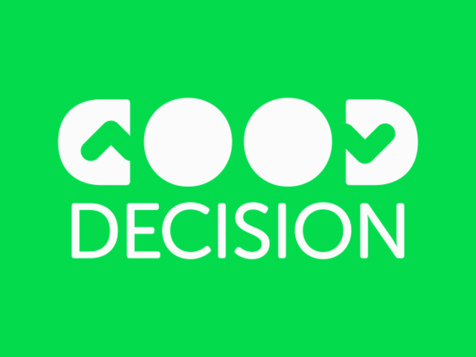 GOOD DECISION app decision design good logo