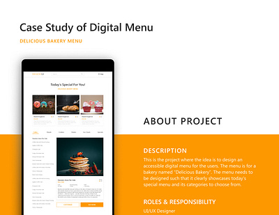Digital Bakery Menu accessible bakery design digital menu food menu mobile app tab ui ux ux