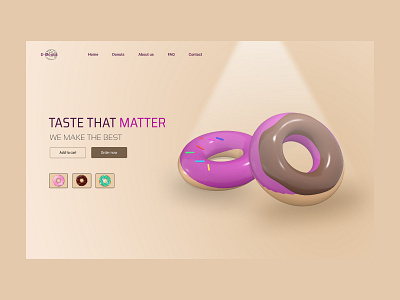 Donut Landing Page Design Concept clean donuts landing page donuts ui modern ui ui user interface web ui