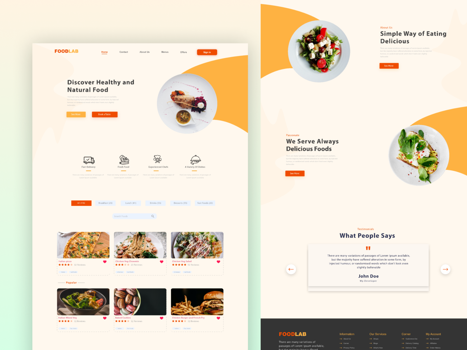 Restaurant Landing page Design by Md. Abu Syed on Dribbble