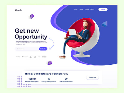 Job Portal Landing Page UI design job job portal landing page ui ui design uiux user experience user interface ux design web portal website design webui