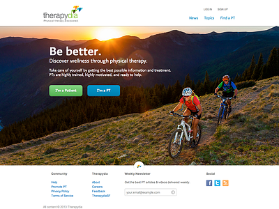 My new Home (Hired at Therapydia) designer hired homepage therapydia ui ux web design