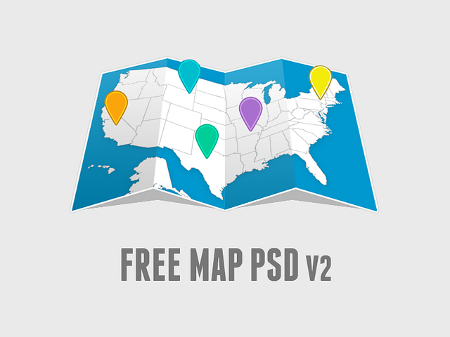 Free Editable Map PSD V2.0 by Jonathan Shariat on Dribbble