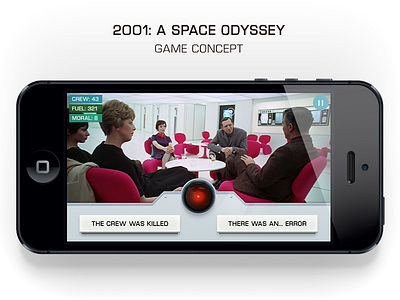 2001: A Space Odyssey Game Concept 2001: a space odyssey 9000 app clean concept game gui hal iphone iphone5 minimal photshop ui user interface