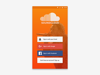 SoundCloud - Login Page Concept concept material design rebound soundcloud uiux