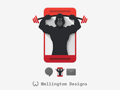 Gorilla Fitness - Android app icon application icon fitness gorilla harambe iconography material design product icon skill training skillfitness teamwork