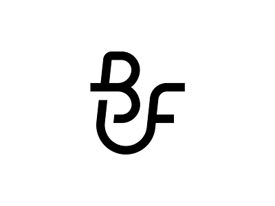 BitFurther b bf f icon initial logo logomark mark monogram slant