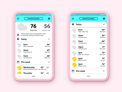 Weather android android app android design app design app designer backdrop forecast material material design product design prototype ui user interface weather weather app weather forecast