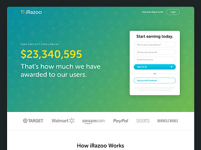 iRazoo Landing Page Concept