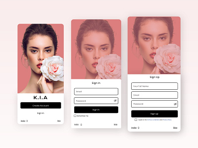 Sign in/Sign up page for a MakeUp brand @beautybay @make up @makeup @nykaa @sephora app design minimal signin signup signupform