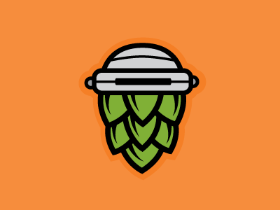 Robo Hop beer craft beer graphic design hops illustration