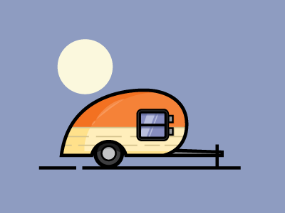 Teardrop trailer camper camping illustrator