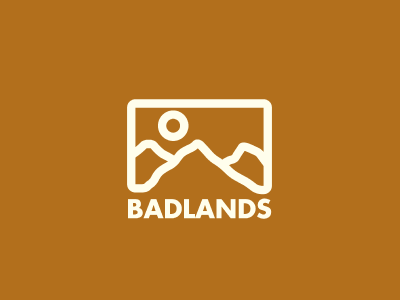 Badlands logo badlands logo mountains