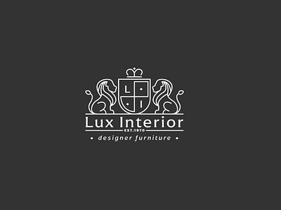 The logo emblem with a monogram brand identity branding classic corporate identity emblem furniture heraldic heraldic logo identity line line logo lion logo logo monogram monogram
