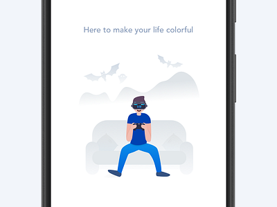 App Onboarding illustration ui vr