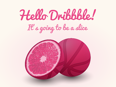 A Slice debut dribbble first shot fruit illustrator invitation invite
