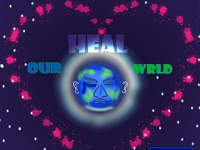 Heal Our Wrld adobe art clean design earth earth day earthday graphic design heal health holiday illustration our recycle save the earth save the planet stay green stay healthy tmmy eel web