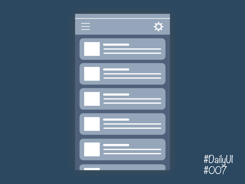 Daily UI #007 Settings 007 dailyui