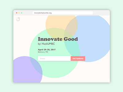 Innovate Good by HackUMBC - website exploration branding hackathon hackumbc ui umbc website