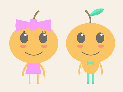 OrangeNow Designs 1/10 - Mr. and Ms. Orange branding characters illustrations