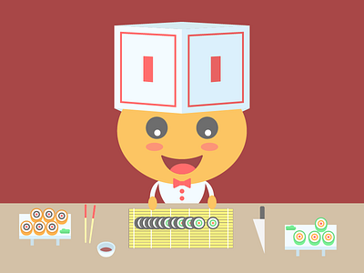 OrangeNow Designs 7/10 - Sushi! branding characters illustrations illustrator sushi