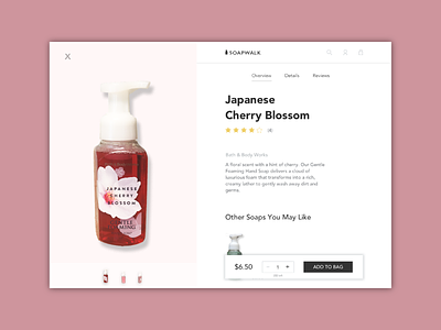 Soapwalk - Product Page ecommerce product page ui ux web design