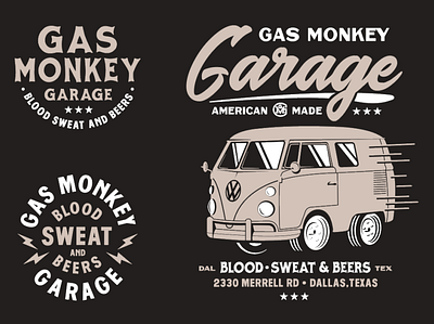 Gas Monkey austin branding illustration logo texas