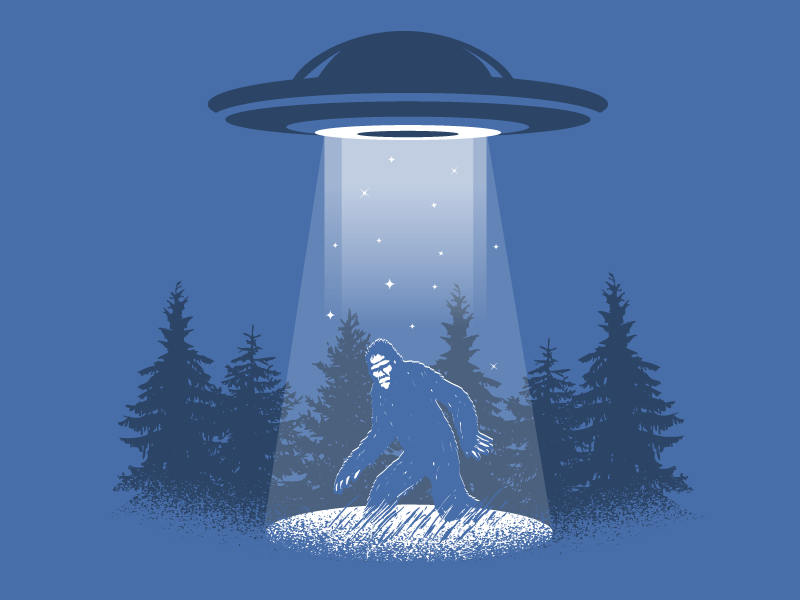 The truth is out there! aliens big blue chive foot kcco light space stars texas trees ui