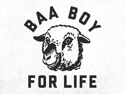 BAA BOY FOR LIFE animal black brunch diddy farm logo music rap sheep type white