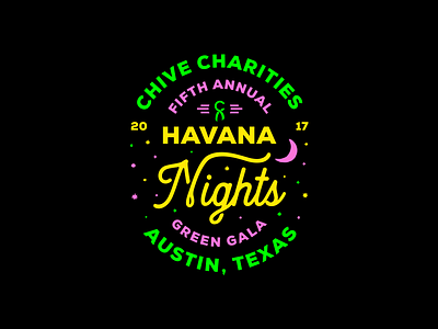 Chive Charities Lock up austin cuba green havana lock logo pink texas type up ux