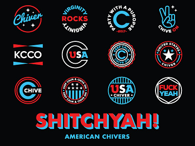 Chive Patches america austin blue chive chiver kcco lockups red usa white