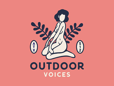 Outdoor Voices austin lady logo nude pink plants texas ui