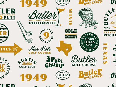 Butler Pitch & Putt austin icon idenity illustration logo shirt texas typography