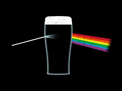 Dark Side of the Pint beer design illustration music rainbow shirt space st patricks day vector