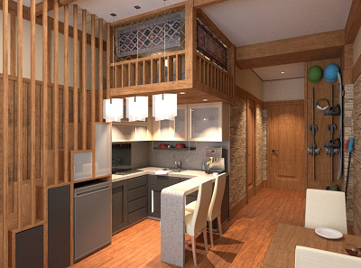 Hotel in Gudauri design hotel house maya render room