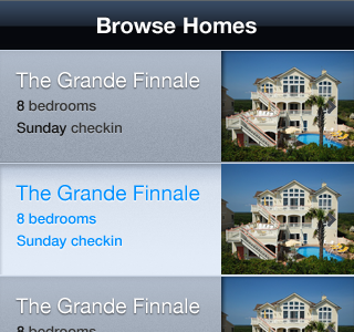 iPhone app to browse vacation homes