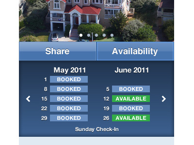 Property Availability calendar - iPhone App app apple clean interface ios iphone ui