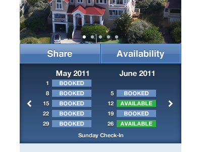 Property Availability calendar - iPhone App