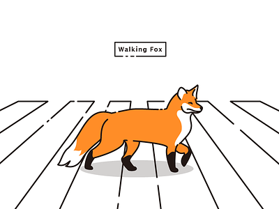 Walking Fox animal beatles crosswalk fox illustration line lucida sans perspective walking