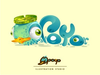 Opoyo Logo blue cute duck icon illustration logo