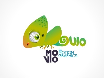 Movio animal chameleon green icon logo vector