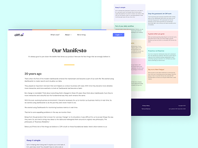 Our Manifesto cards colors design fonts manifesto texts ui user experience user interface ux