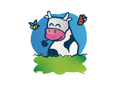 Cow Bio mascott design illustration vector