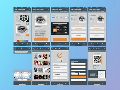 Movie Theater Mobile Ticket Purchasing app design iu